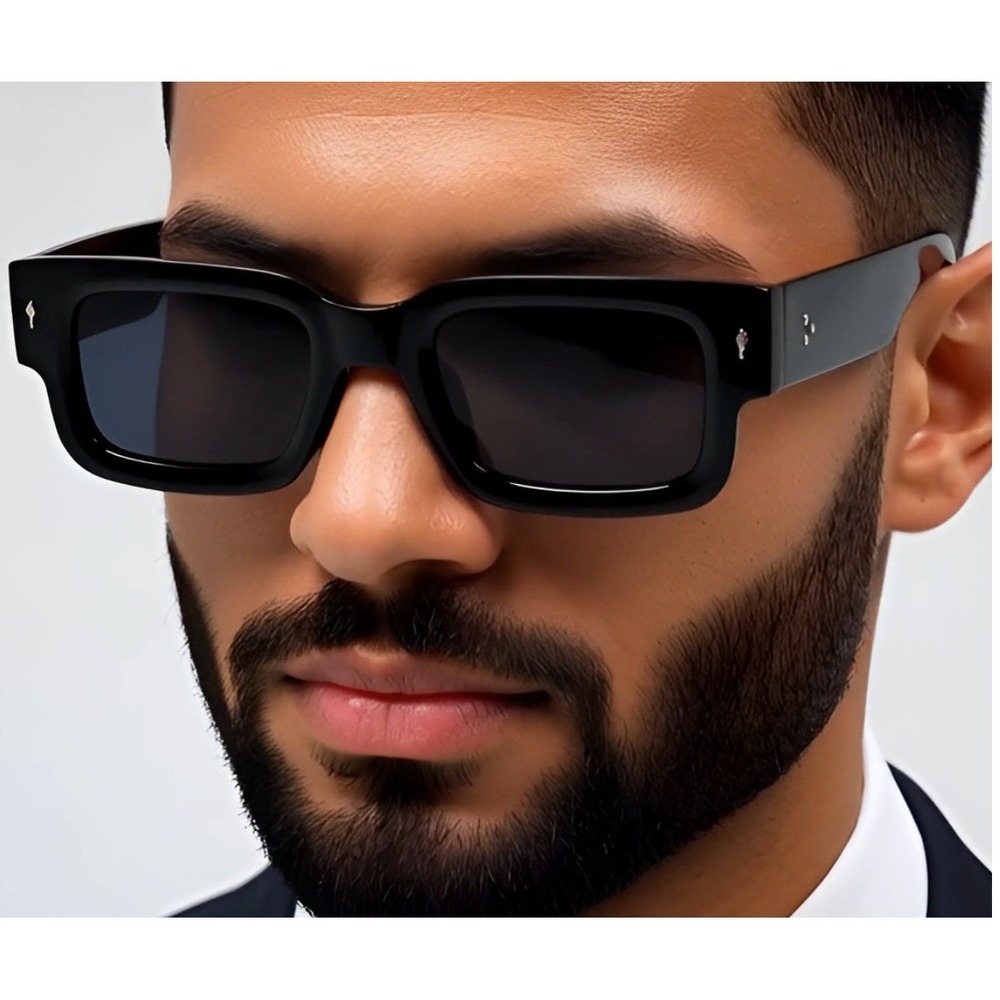 Square Frame Sunglasses for Men Retro Black Sun Glasses Fashion Vintage Driving